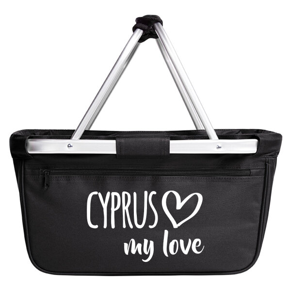 Einkaufskorb faltbar Cyprus my love 20 Liter Tragekorb Black