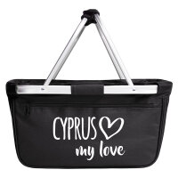 Einkaufskorb faltbar Cyprus my love 20 Liter Tragekorb Black