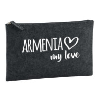 Kulturbeutel Armenia my love 1 Liter Filz Charcoal...