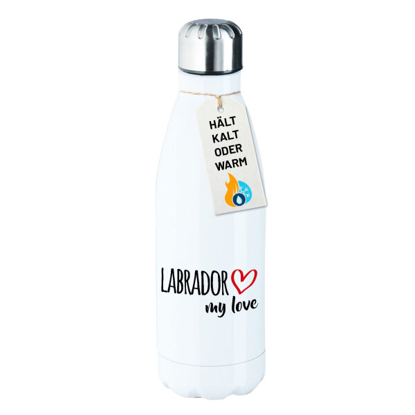 Edelstahl-Trinkflasche Labrador my love 500ml Wasserflasche