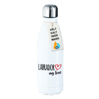 Edelstahl-Trinkflasche Labrador my love 500ml Wasserflasche
