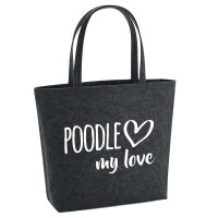 Filzshopper Poodle my love 22 Liter Filztasche