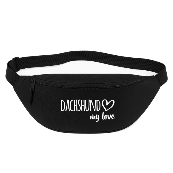 Bauchtasche Dachshund my love 2,5 Liter Black Crossbody Bag