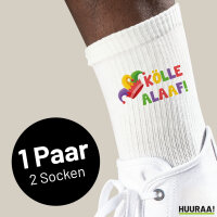 Socken Kölle Alaaf Narrenkappe Größe 37/46 White Motiv Tennissocken
