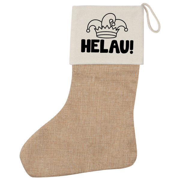 Weihnachtsstrumpf Helau Narrenkappe Beige
