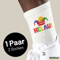 Socken Helau Narrenkappe Größe 37/46 White Motiv Tennissocken