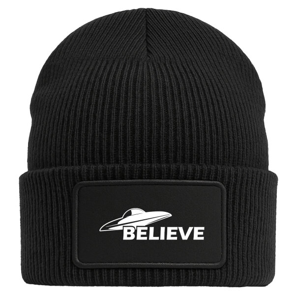 Beanie UFO Believe Black Mütze