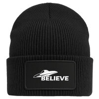 Beanie UFO Believe Black Mütze