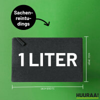 Kulturbeutel UFO Believe 1 Liter Filz Charcoal...