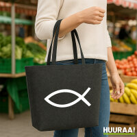 Filzshopper Fisch Symbol 22 Liter Filztasche