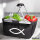 Einkaufskorb faltbar Fisch Symbol 20 Liter Tragekorb Black