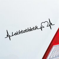 Autoaufkleber Leichtathletik Herzschlag  ca. 19x4cm
