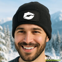 Beanie Kussmund Lippen Black Mütze