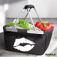 Einkaufskorb faltbar Kussmund Lippen 20 Liter Tragekorb...