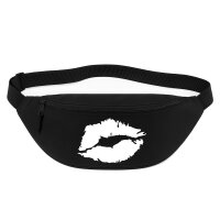 Bauchtasche Kussmund Lippen 2,5 Liter Black Crossbody Bag