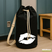 Seesack Kussmund Lippen 20 Liter Rucksack Black