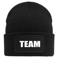 Beanie Team Schriftzug Black Mütze