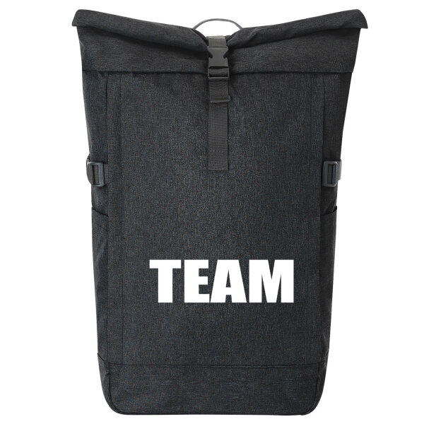 Kurierrucksack Team Schriftzug 30-44 Liter Black Melange