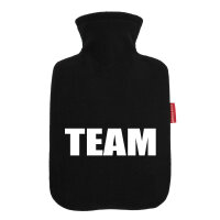Wärmflasche Team Schriftzug