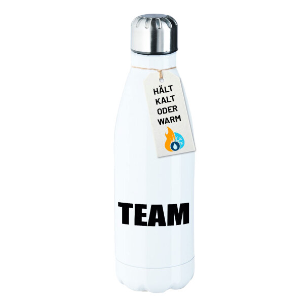Edelstahl-Trinkflasche Team Schriftzug 500ml Wasserflasche