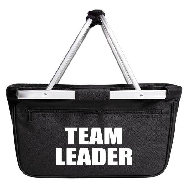 Einkaufskorb faltbar Team Leader Schriftzug 20 Liter Tragekorb Black