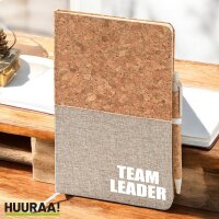 Notizbuch A5 Team Leader Schriftzug 80 Blatt inkl....