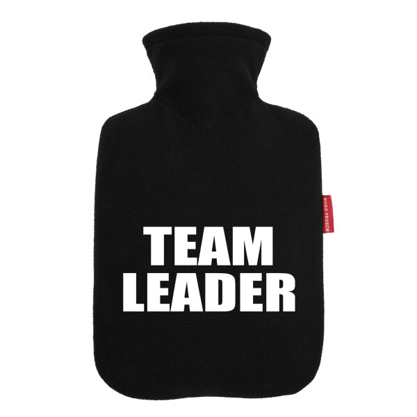 Wärmflasche Team Leader Schriftzug