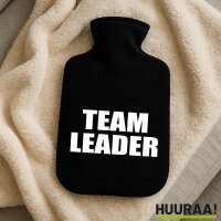 Wärmflasche Team Leader Schriftzug