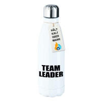 Edelstahl-Trinkflasche Team Leader Schriftzug 500ml...