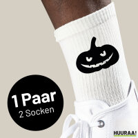 Socken Halloween Kürbis Pumpkin Größe 37/46 White Motiv Tennissocken