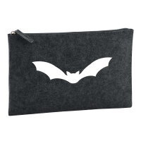 Kulturbeutel Fledermaus  Silhouette 1 Liter Filz Charcoal...