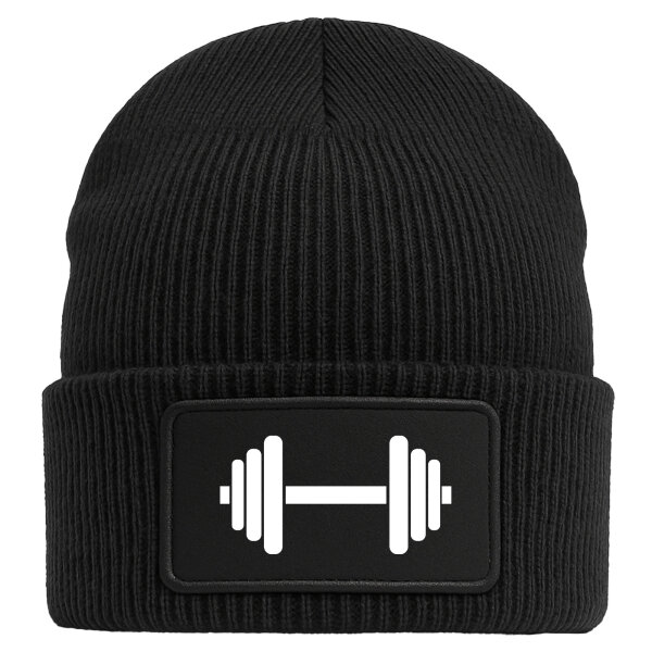 Beanie Hantel Silhouette Black Mütze