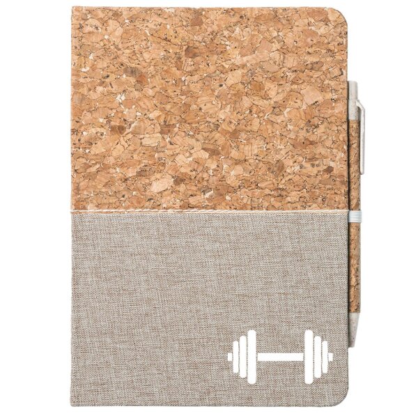 Notizbuch A5 Hantel Silhouette 80 Blatt inkl. Kugelschreiber