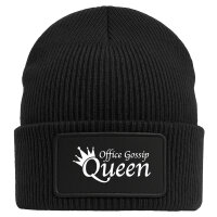 Beanie Office Gossip Queen Krone Black Mütze