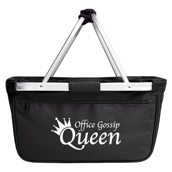 Einkaufskorb faltbar Office Gossip Queen Krone 20 Liter Tragekorb Black