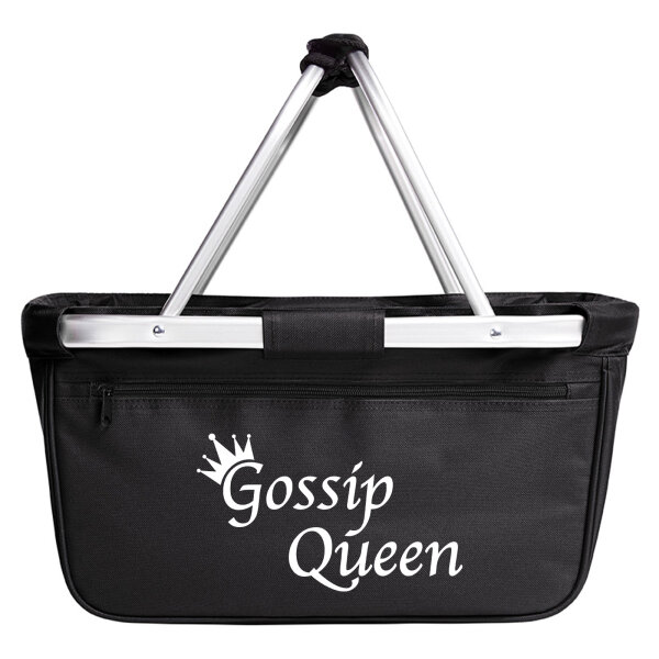 Einkaufskorb faltbar Gossip Queen Krone 20 Liter Tragekorb Black