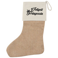Weihnachtsstrumpf Vollzeit Prinzessin Krone Beige