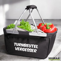 Einkaufskorb faltbar Turnbeutelvergesser Schriftzug 20...