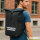 Kurierrucksack Turnbeutelvergesser Schriftzug 30-44 Liter Black Melange