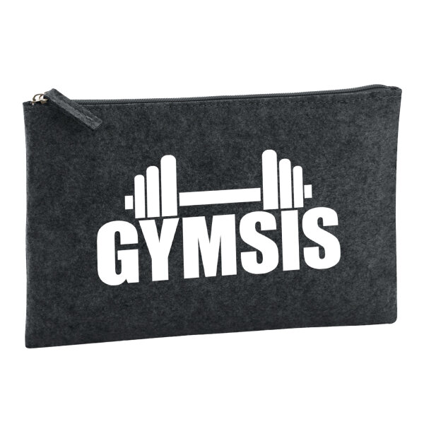 Kulturbeutel Gymsis Hantel 1 Liter Filz Charcoal Kosmetiktasche