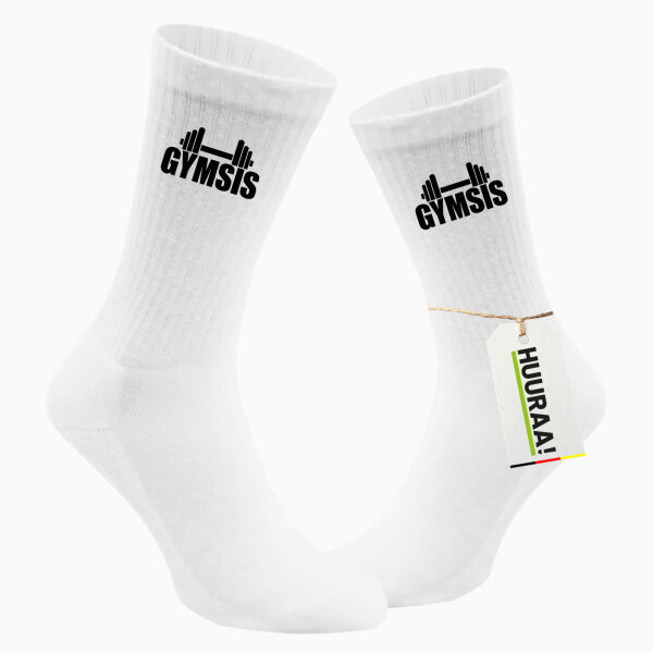 Socken Gymsis Hantel Größe 37/46 White Motiv Tennissocken