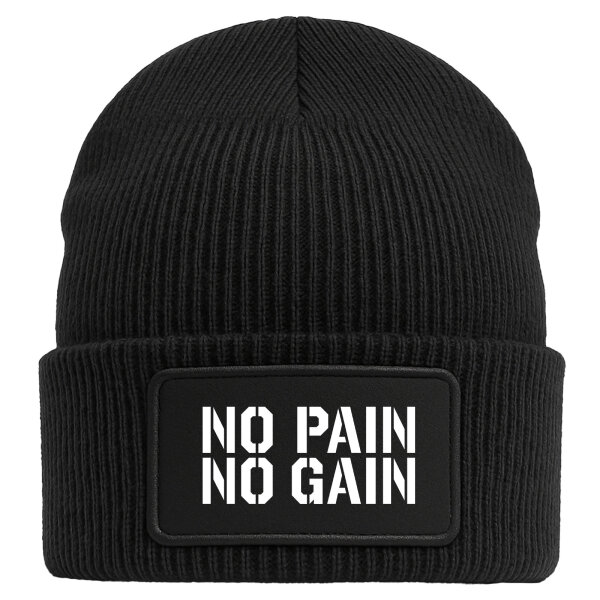 Beanie No pain gain Hantel Black Mütze