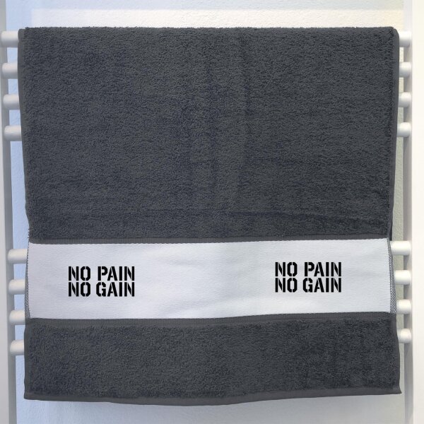 Handtuch No pain gain Hantel 50x100cm