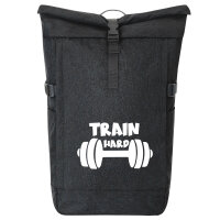 Kurierrucksack Train hard Hantel 30-44 Liter Black Melange
