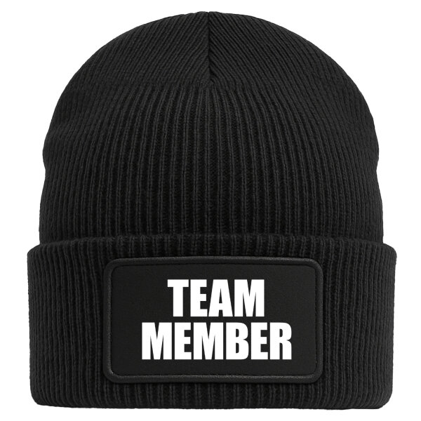 Beanie Team Member Schriftzug Black Mütze