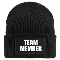 Beanie Team Member Schriftzug Black Mütze