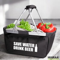 Einkaufskorb faltbar Save Water Drink Beer Bierflasche 20...
