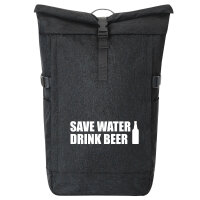 Kurierrucksack Save Water Drink Beer Bierflasche 30-44...