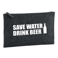 Kulturbeutel Save Water Drink Beer Bierflasche 1 Liter...