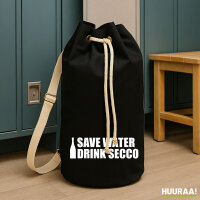 Seesack Save Water Drink Secco Sektflasche 20 Liter Black